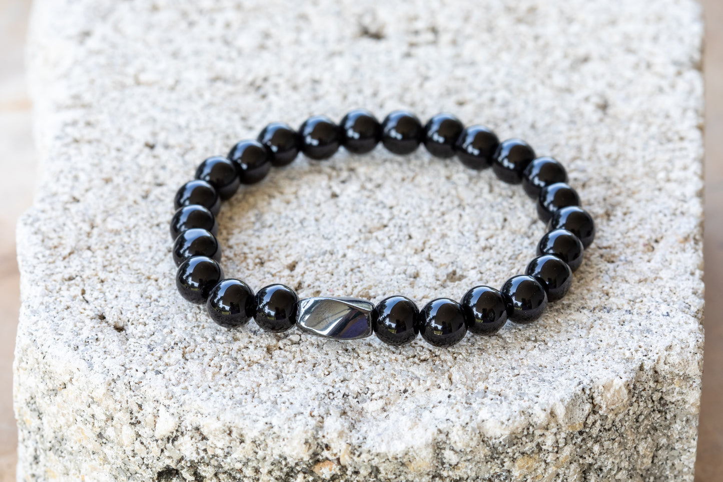 Black Onyx Gemstone Crystal  Bracelet