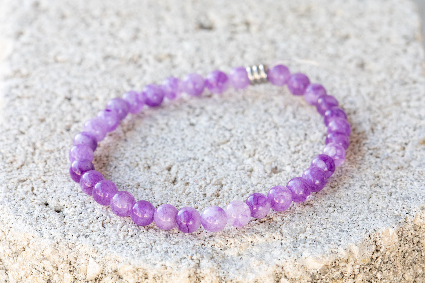 Jade Green, Blue, Purple Gemstone Crystal Bracelet