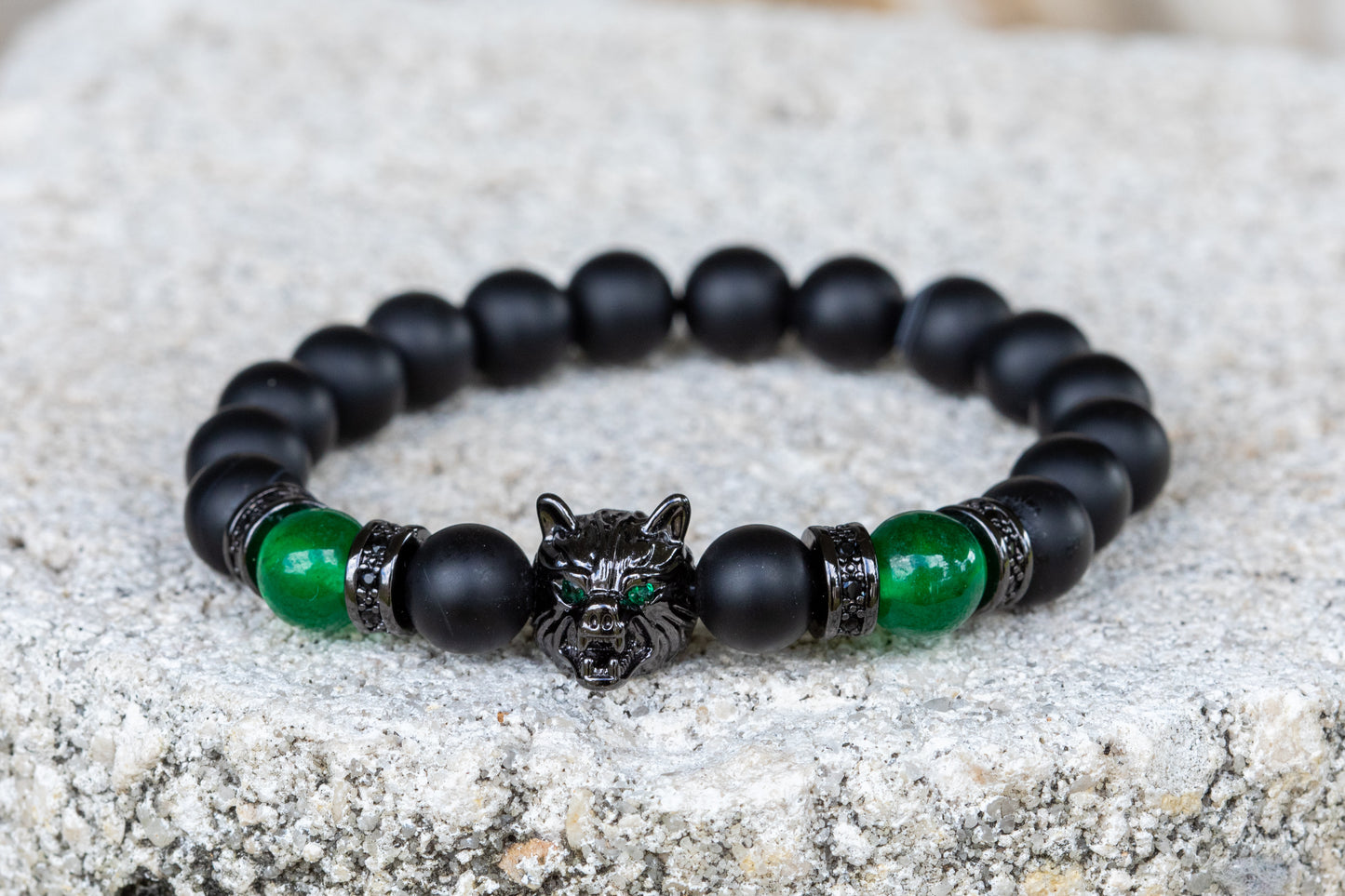 Black Onyx Gemstone Crystal  Bracelet