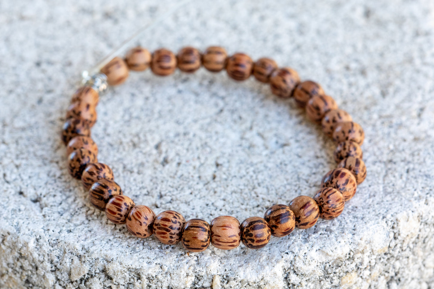 Mala Prayer Buddha Sandalwood, Rosewood, Phoebe Wood bead Bracelets