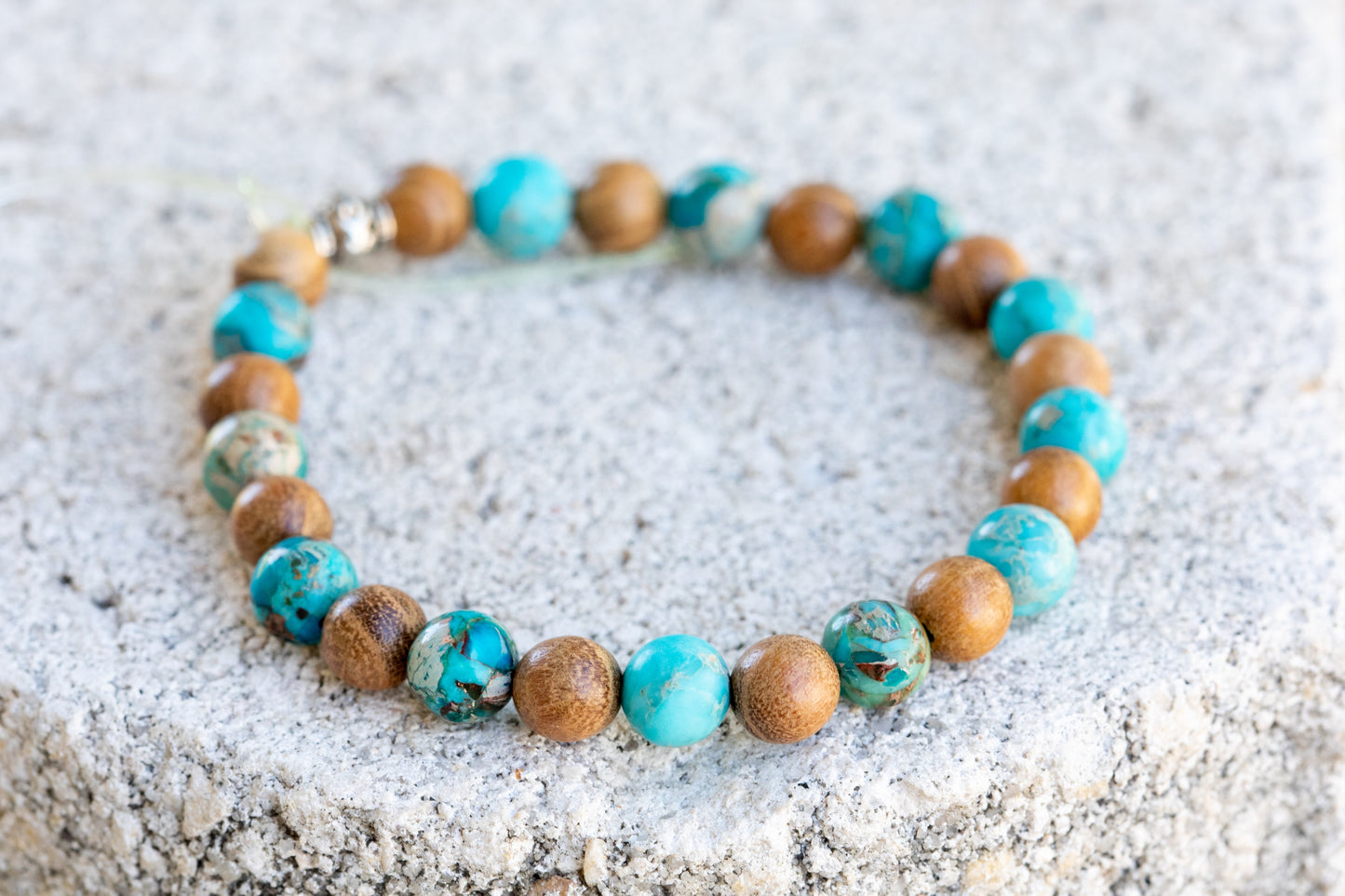 Mala Prayer Buddha Sandalwood, Rosewood, Phoebe Wood bead Bracelets
