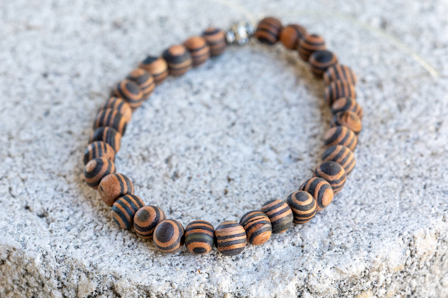 Mala Prayer Buddha Sandalwood, Rosewood, Phoebe Wood bead Bracelets