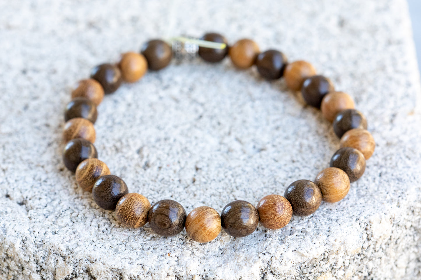Mala Prayer Buddha Sandalwood, Rosewood, Phoebe Wood bead Bracelets