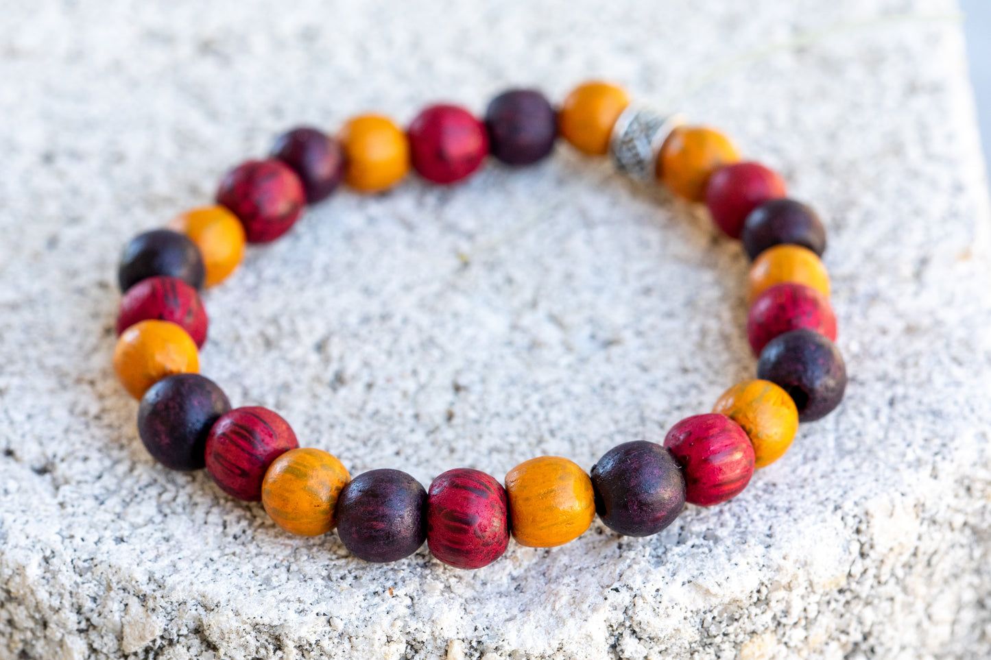 Mala Prayer Buddha Sandalwood, Rosewood, Phoebe Wood bead Bracelets