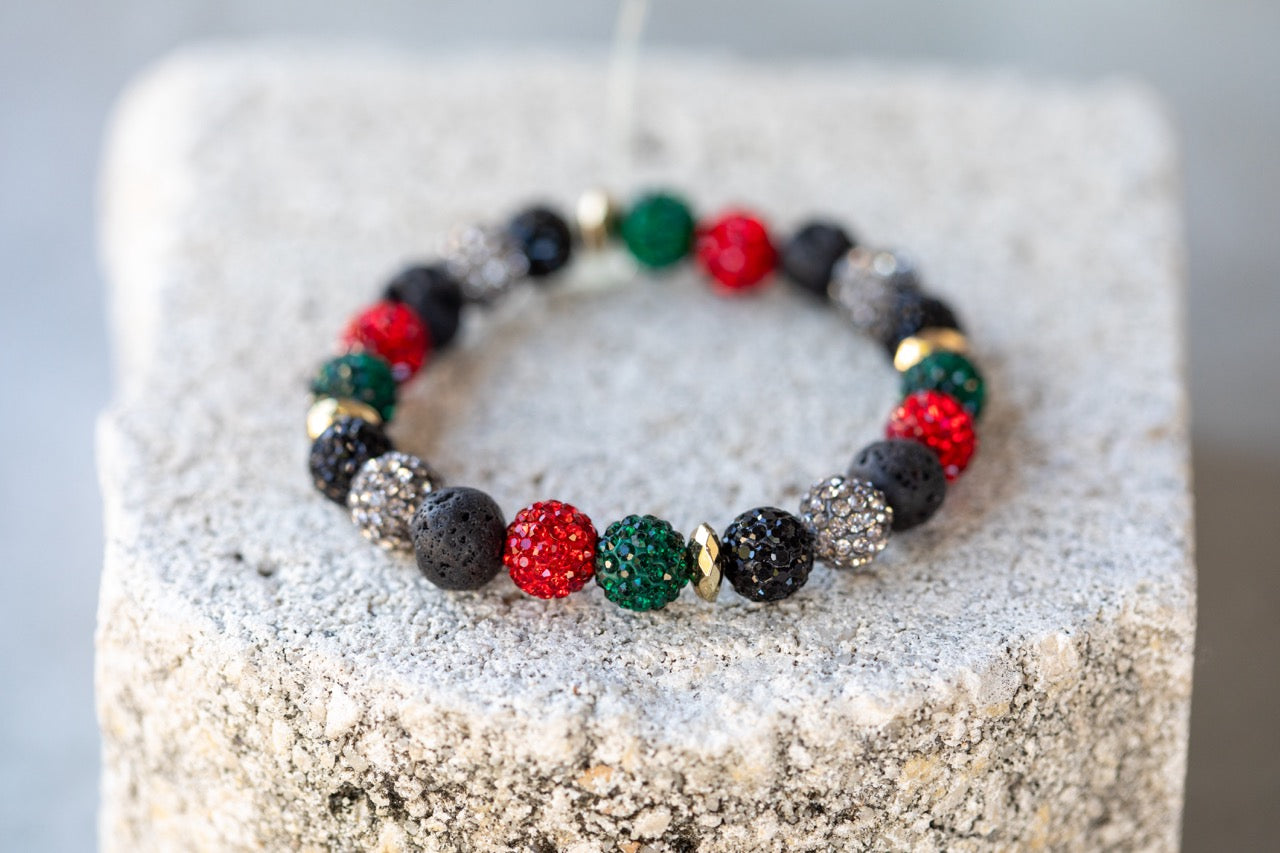 Christmas Holiday Gemstone Crystal Bracelet