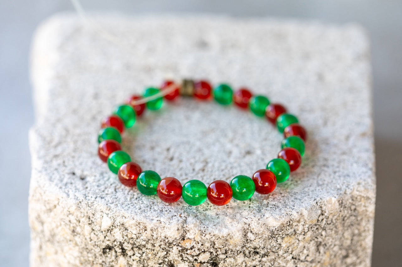 Christmas Holiday Gemstone Crystal Bracelet