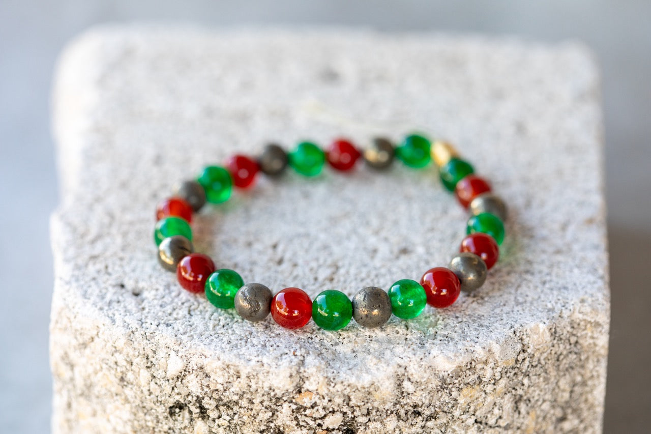 Christmas Holiday Gemstone Crystal Bracelet